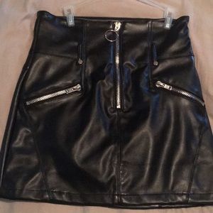 Black leather skirt